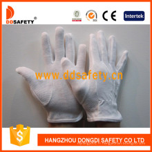 Ddsafety 100% des gants de sécurité de coton de blanchiment avec des points de PVC Dch112